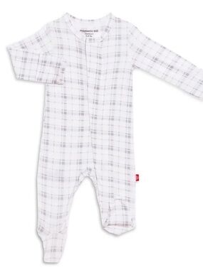MAGNETIC ME Plaidventure Modal Magnetic Footie - Newborn